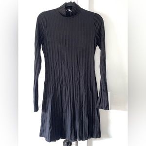 Reformation mini mock neck long sleeve dress with front slit